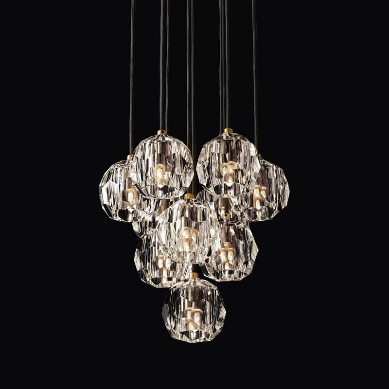 Sibole Glass Round Cluster Chandelier 14"