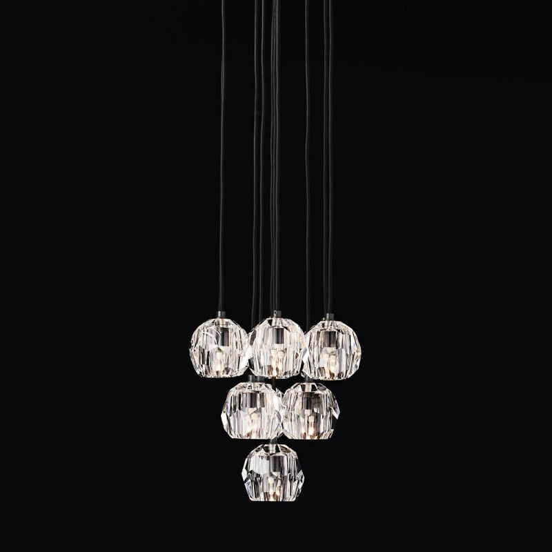 Sibole Glass Round Cluster Chandelier 14"
