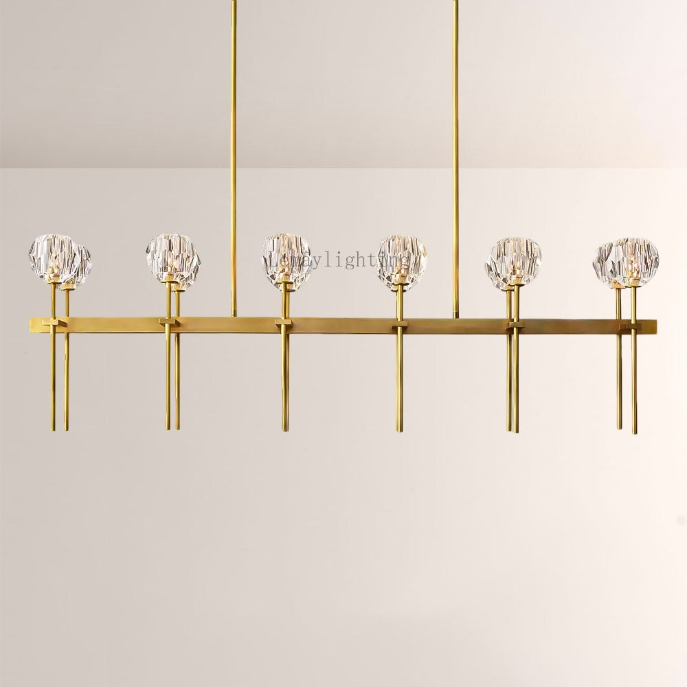 Sibole Glass Double Linear Chandelier 60"