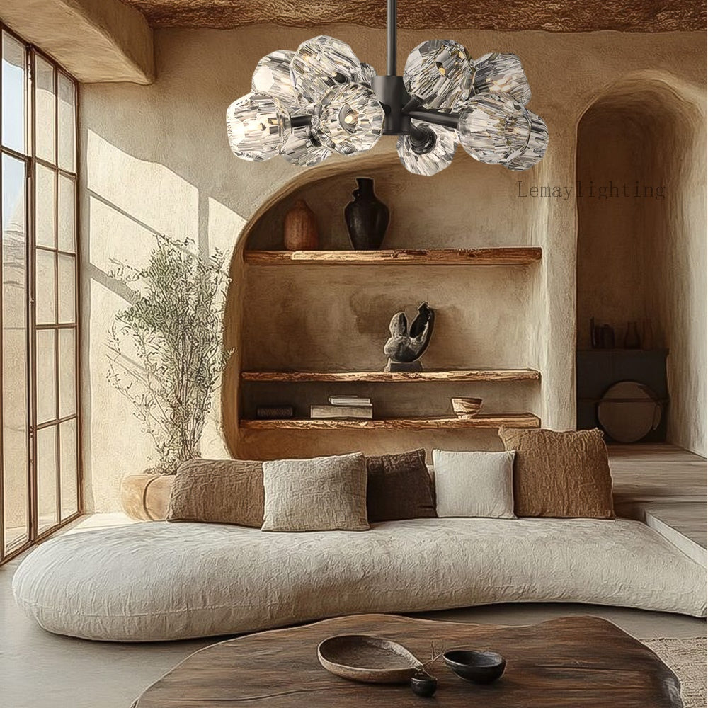 Sibole Glass Round Chandelier 24"