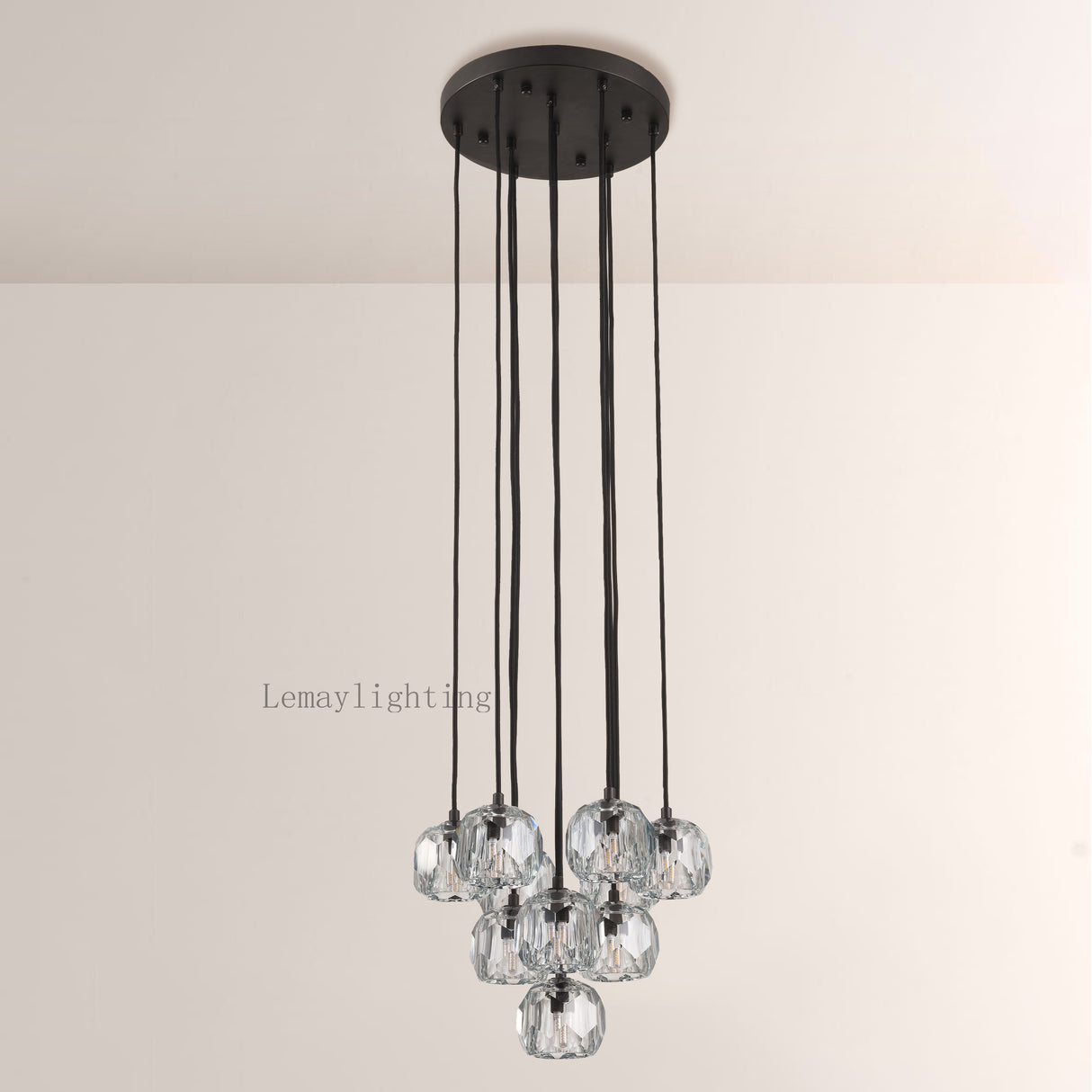 Sibole Glass Round Cluster Chandelier 14"