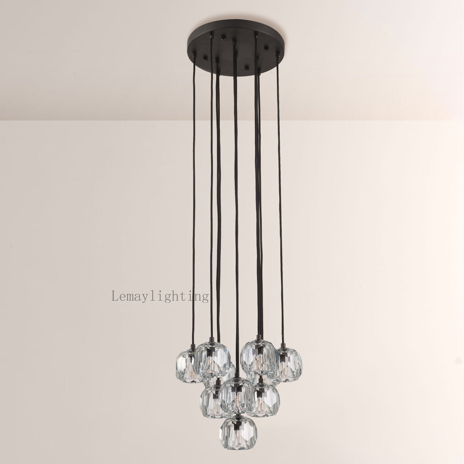 Sibole Glass Round Cluster Chandelier 14"