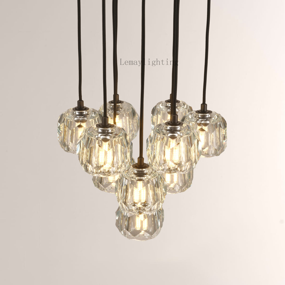 Sibole Glass Round Cluster Chandelier 14"