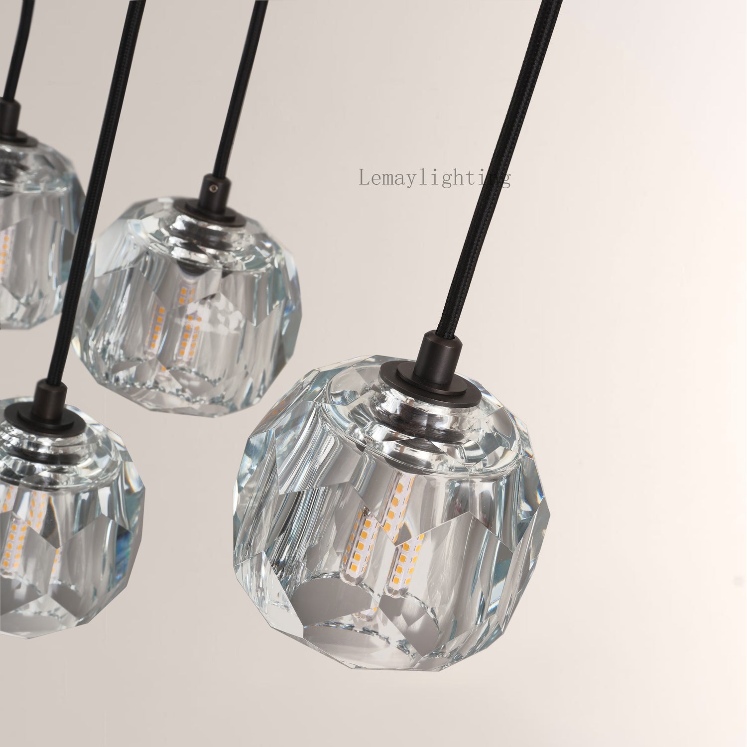 Sibole Glass Round Cluster Chandelier 14"