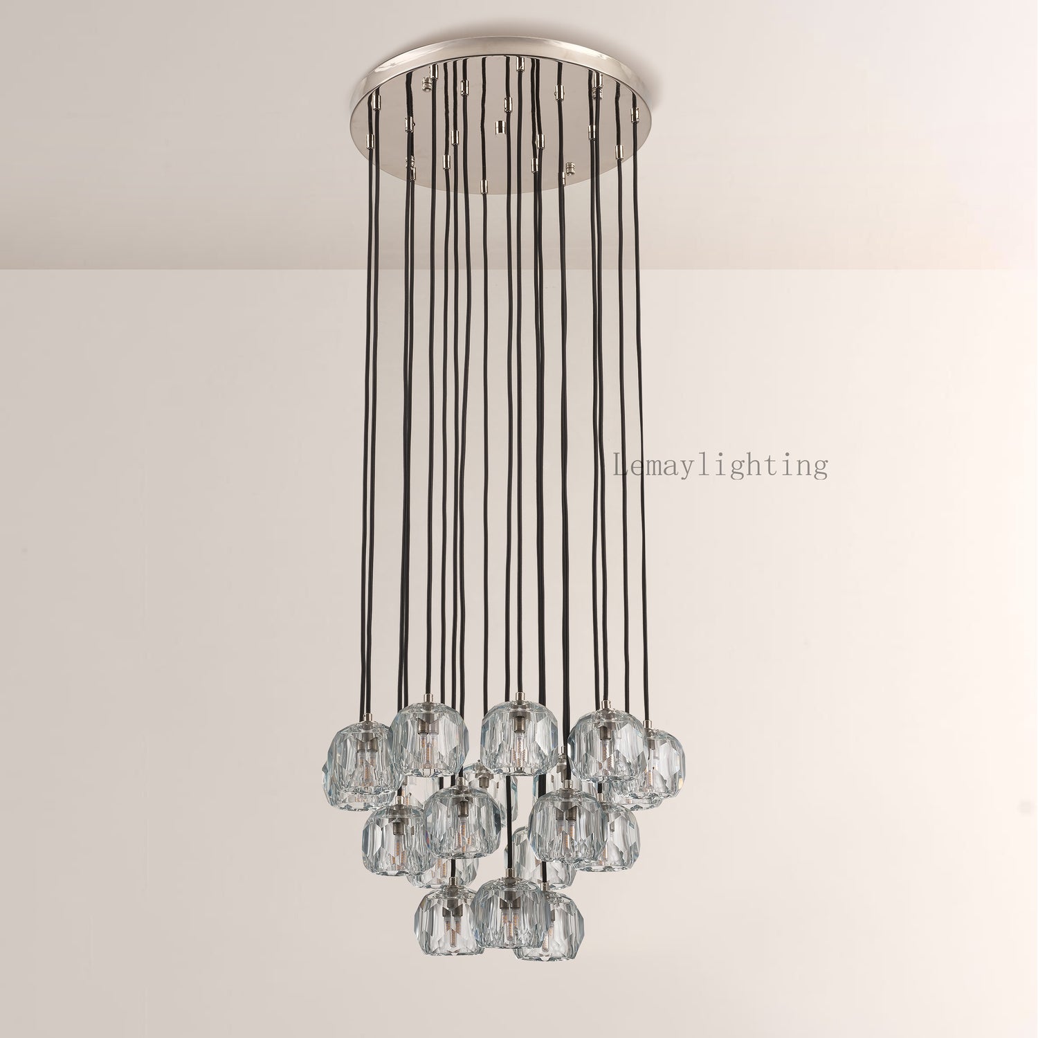 Sibole Glass Round Cluster Chandelier 19"