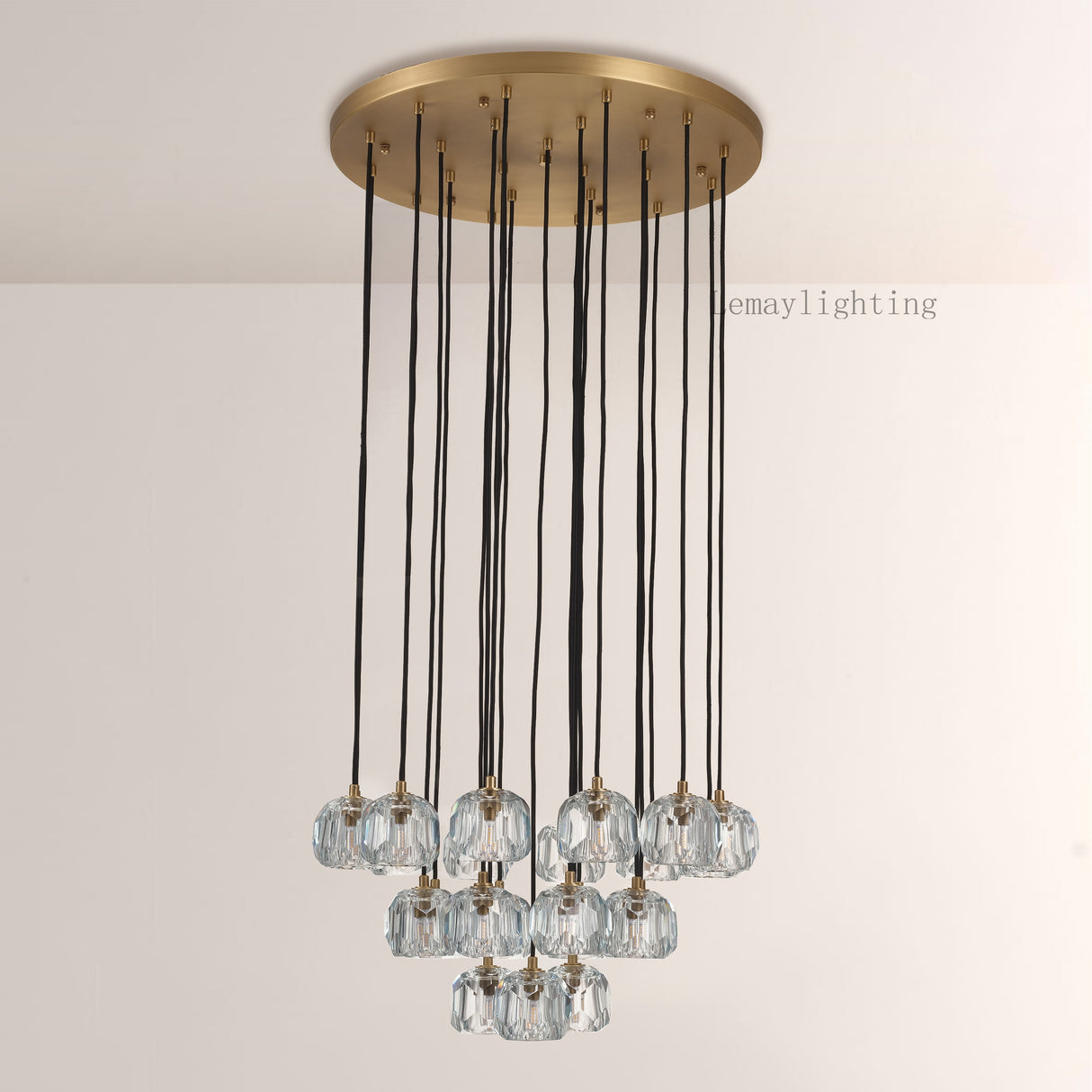 Sibole Glass Round Cluster Chandelier 24"