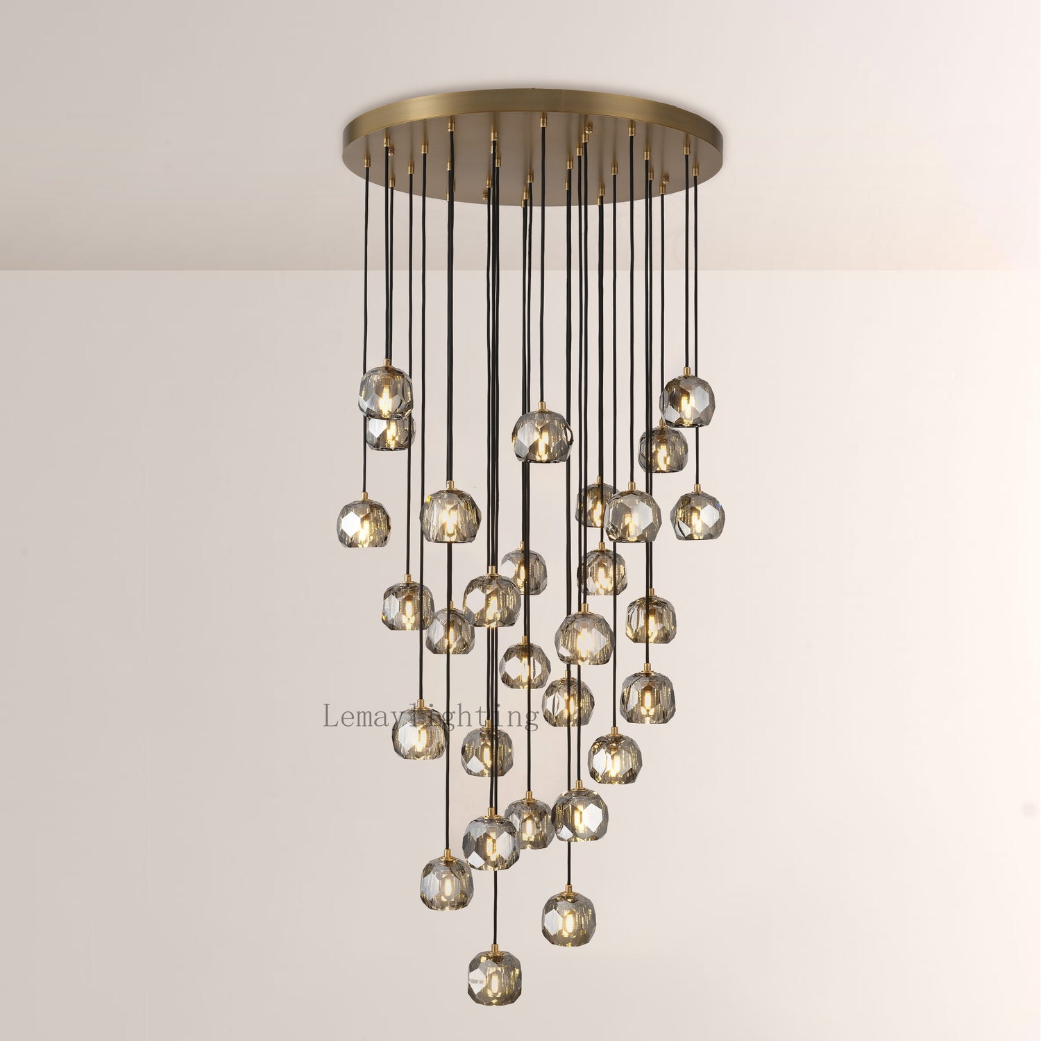 Sibole Glass Round Cluster Chandelier 30"