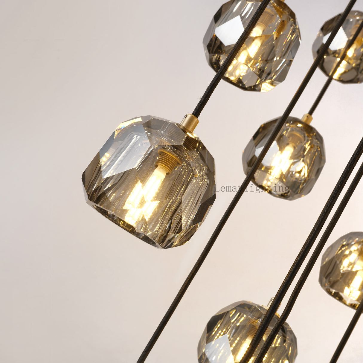 Sibole Glass Round Cluster Chandelier 30"