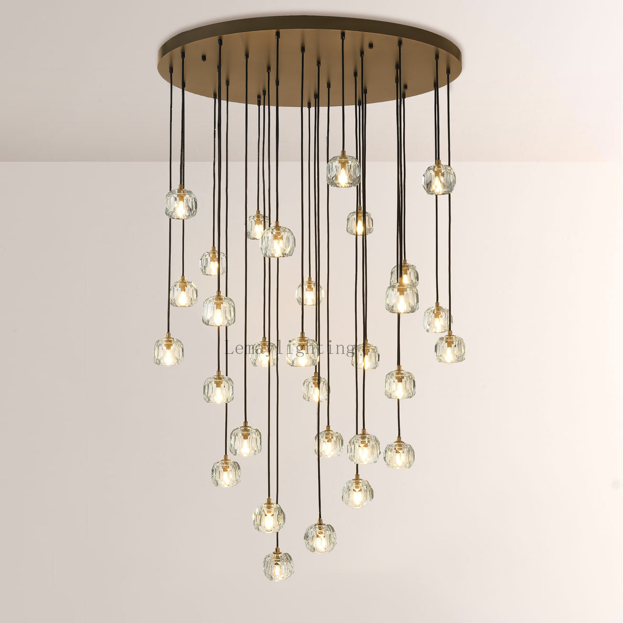 Sibole Glass Round Cluster Chandelier 40"