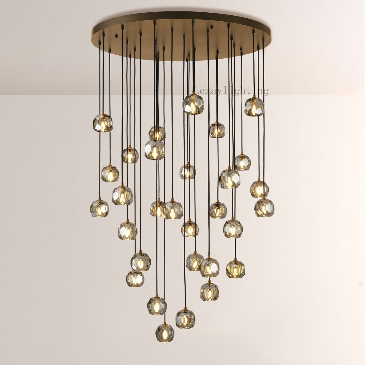 Sibole Glass Round Cluster Chandelier 40"
