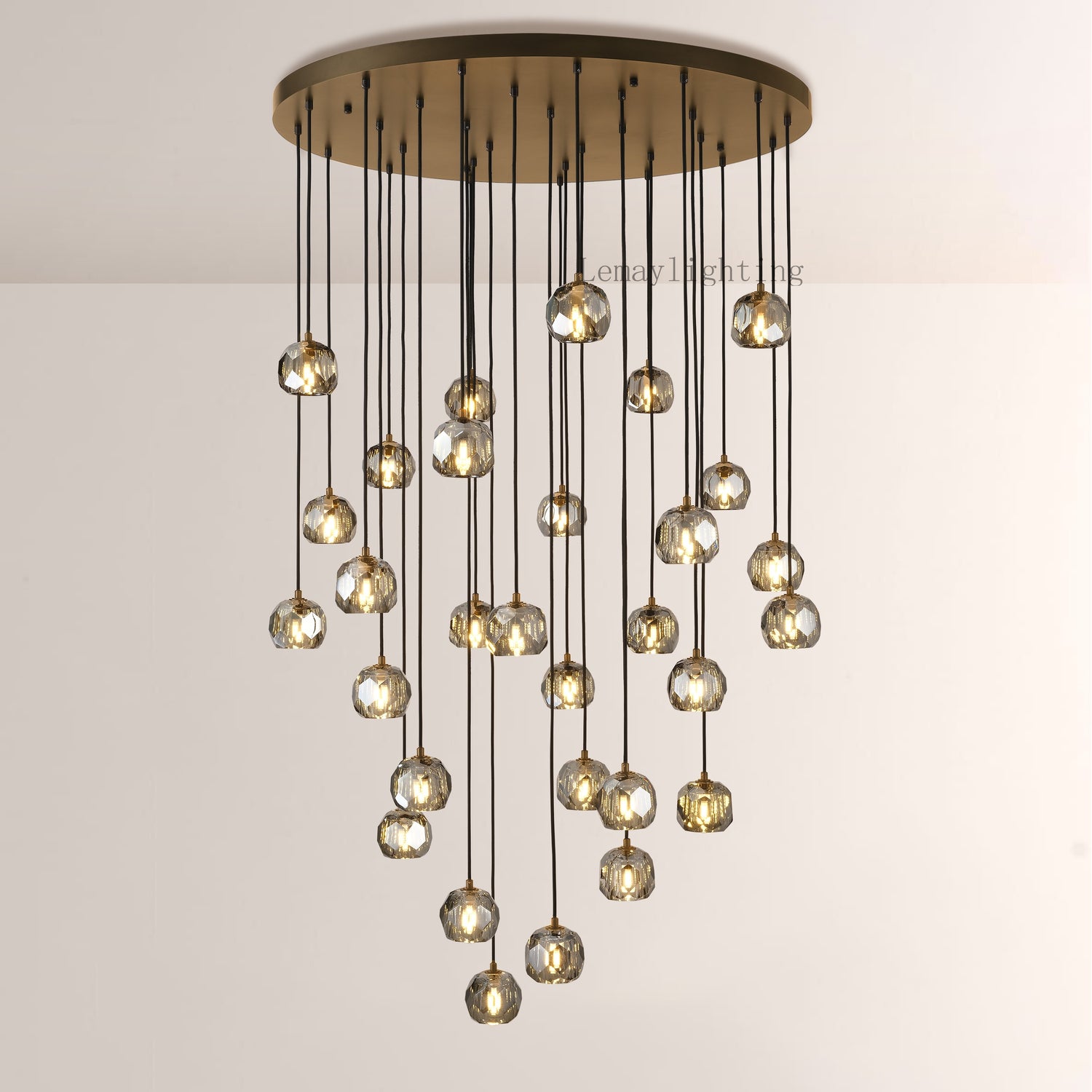 Sibole Glass Round Cluster Chandelier 40"