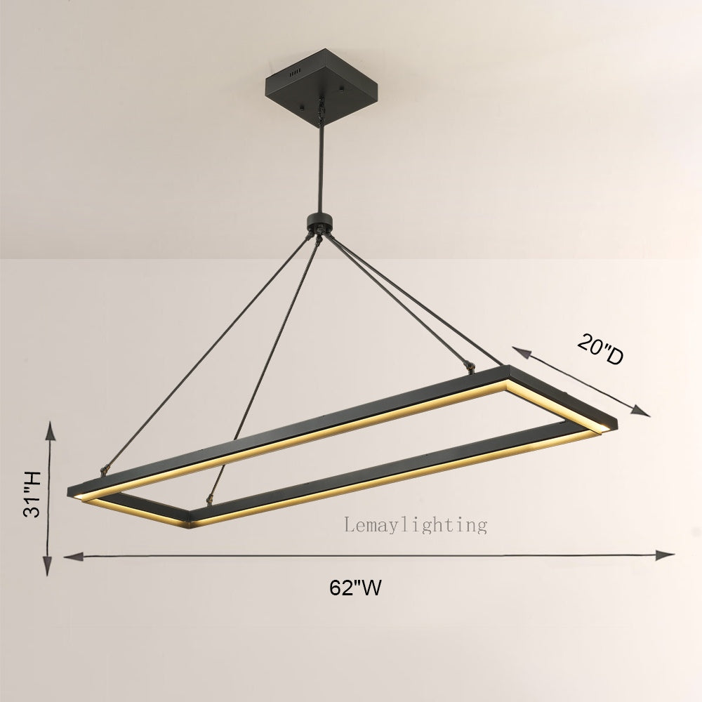 Spere Rectangular Chandelier 62"