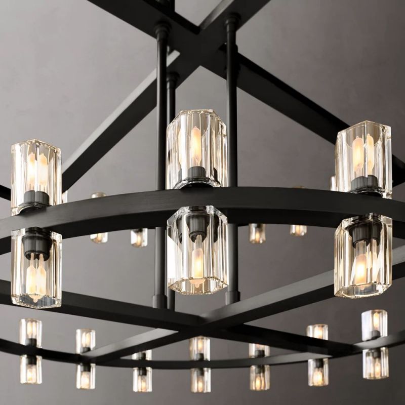 Tara Led Round Two-Tier Chandelier 60"