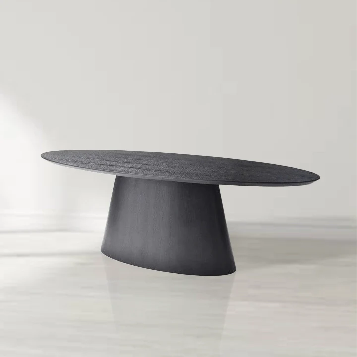 Tavamo Oval Black Oak Dining Table
