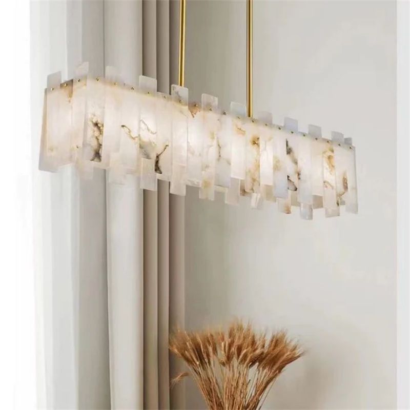 Devnu Alabaster Linear Chandelier 39"