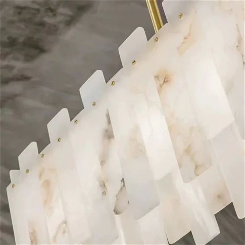 Devnu Alabaster Linear Chandelier 39"
