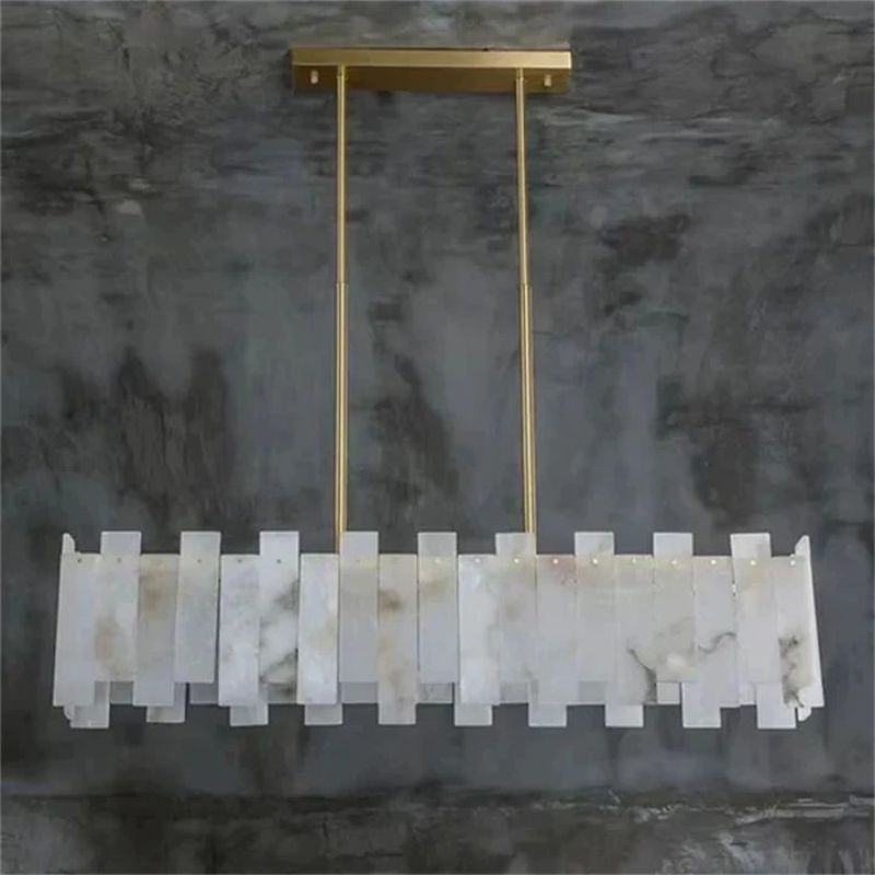Devnu Alabaster Linear Chandelier 39"