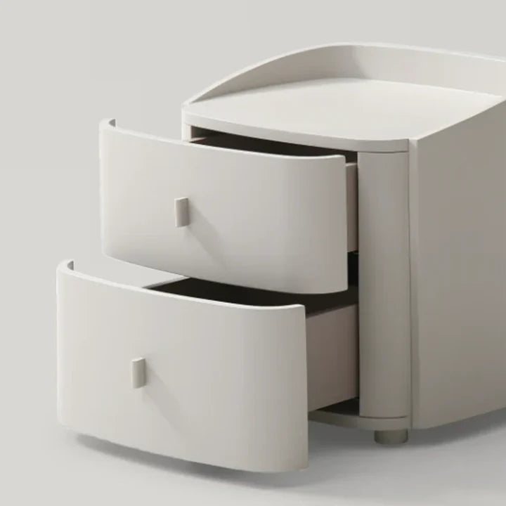 Vertu Matte Beige Bedside Table