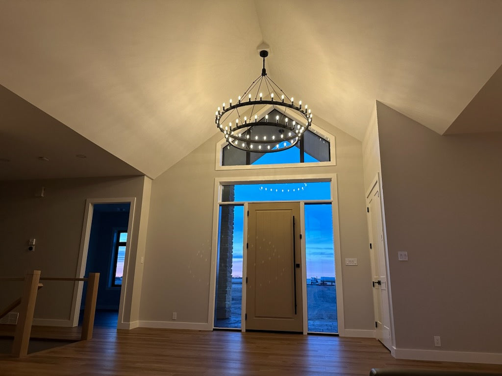 Camia 2-Tier Filament Round Chandelier<38"-73">