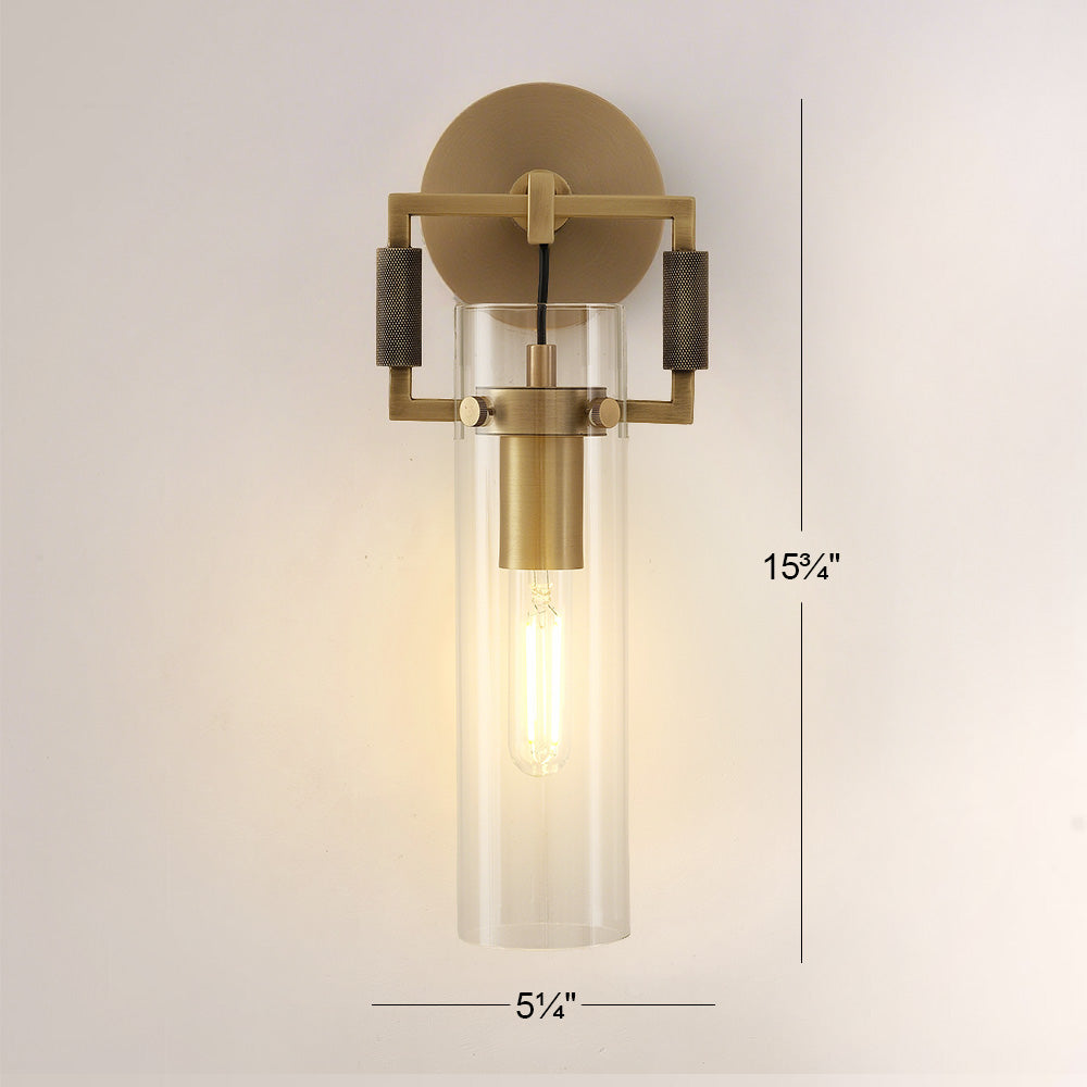 Aisha Rough Tube Glass Cylinder Sconce
