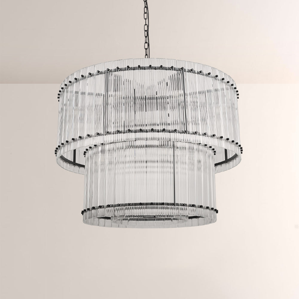 Fiona Two-Tier Round Chandelier 37"