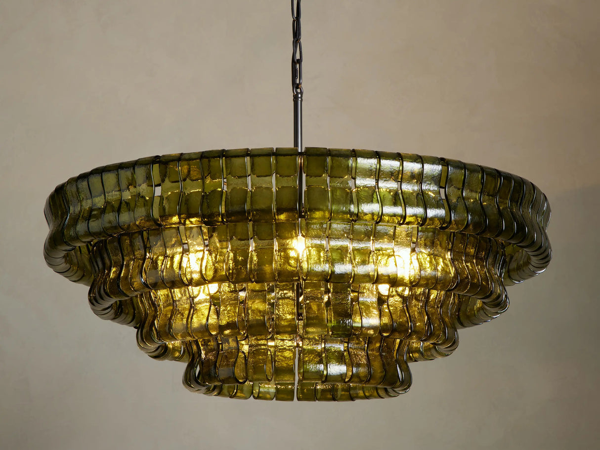 Ghiaccio Glass Round Chandelier