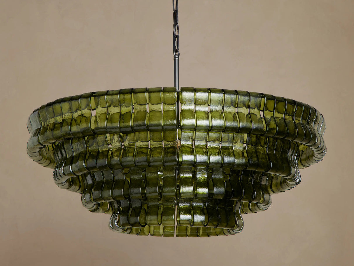 Ghiaccio Glass Round Chandelier