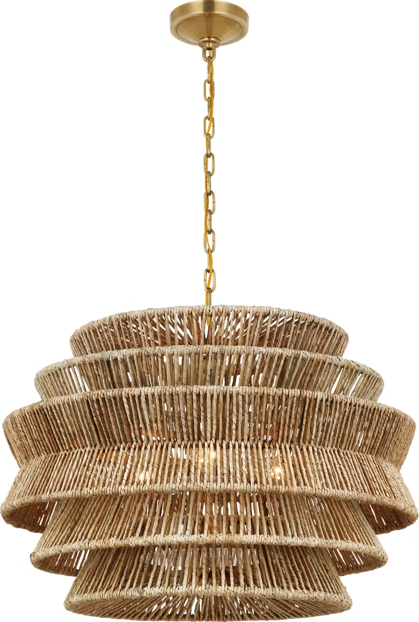 Antigua Drum Rattan Chandelier