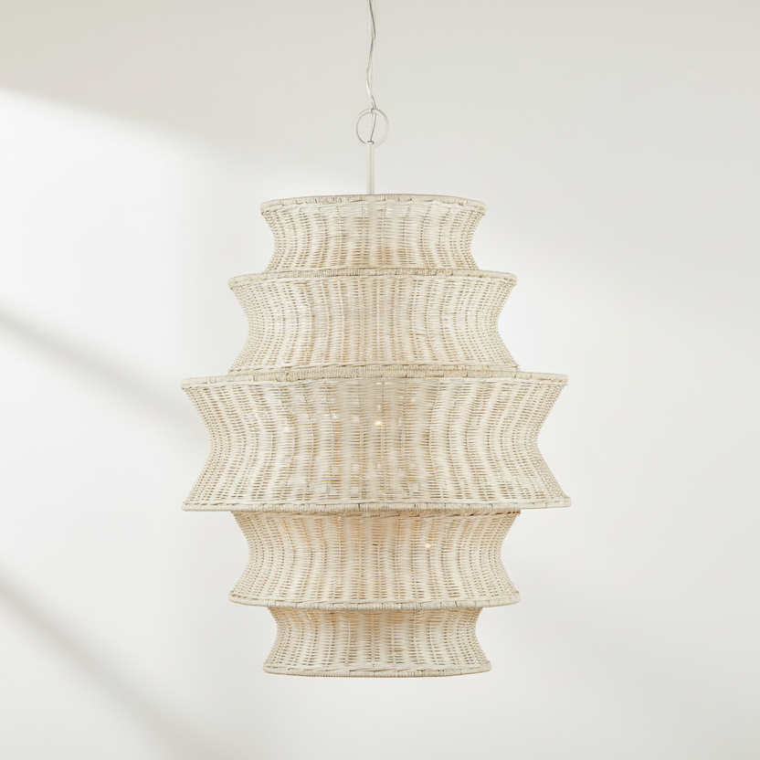 Phebe 32 Inch 9 Light Large Rattan Chandelier