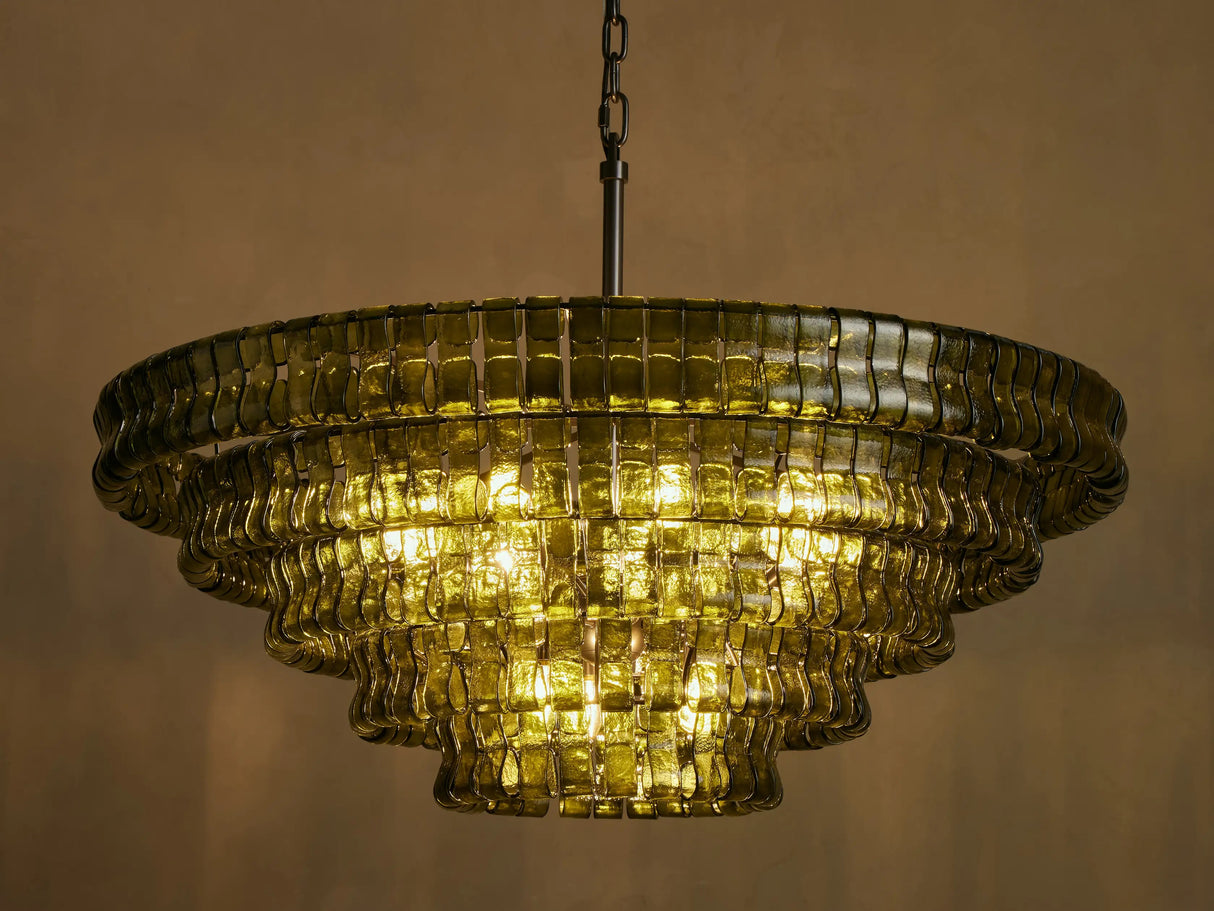 Ghiaccio Glass Round Chandelier