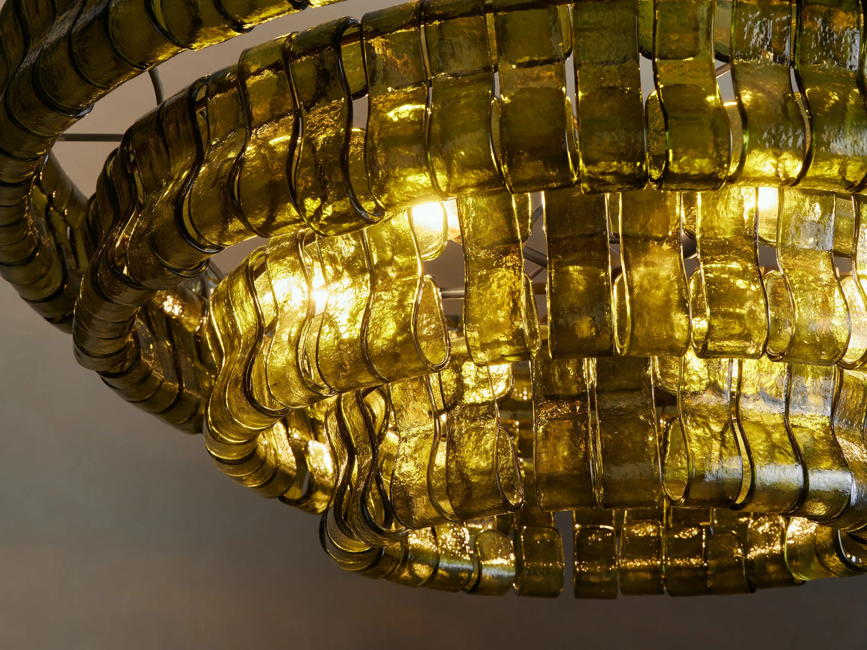 Ghiaccio Glass Round Chandelier