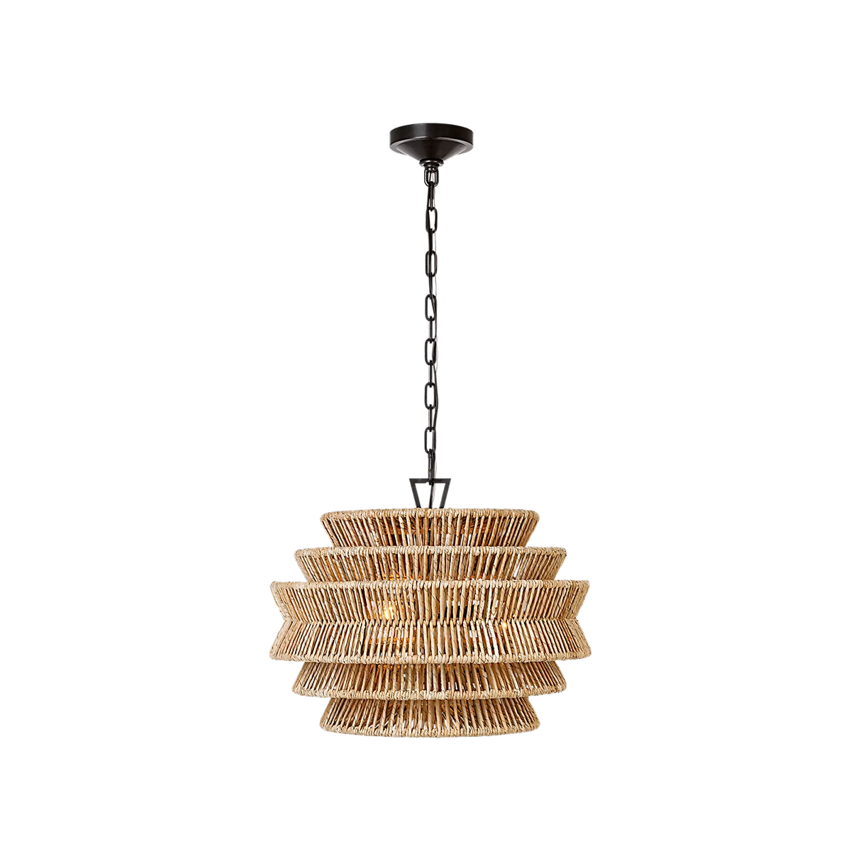 Antigua Drum Rattan Chandelier