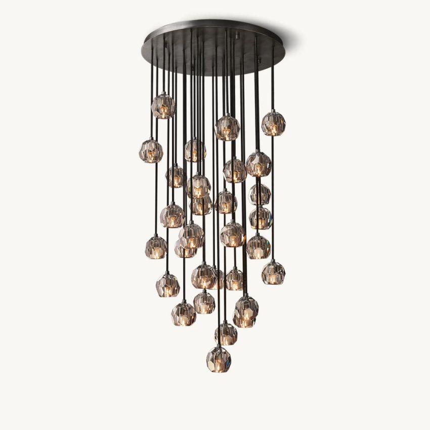 Sibole Glass Round Cluster Chandelier 40"