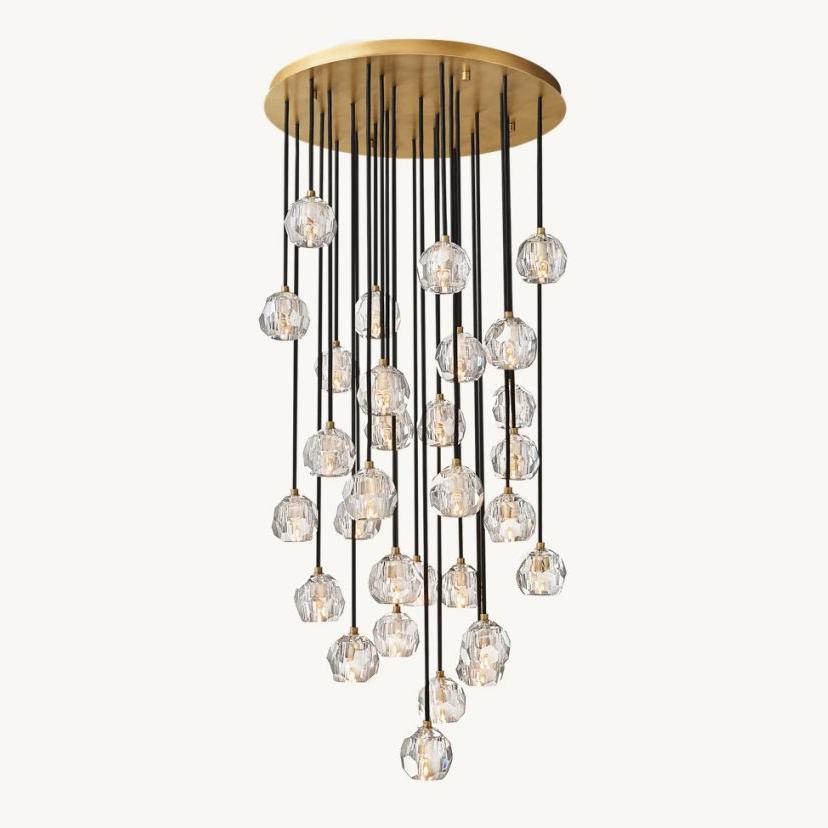 Sibole Glass Round Cluster Chandelier 40"