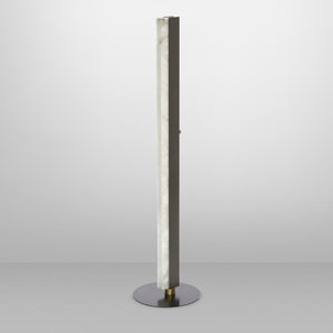 Artes Floor Light - Alabaster, Satin Brass & Bronze