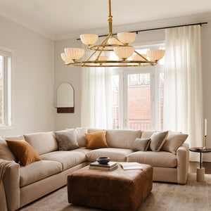 Enzo 48" Glass Double Tier Chandelier