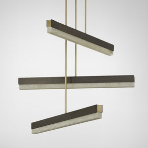 Artes Collective Pendant - Alabaster, Bronze & Satin Brass