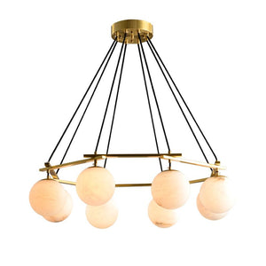 Alabaster Modern Round Ball Chandelier