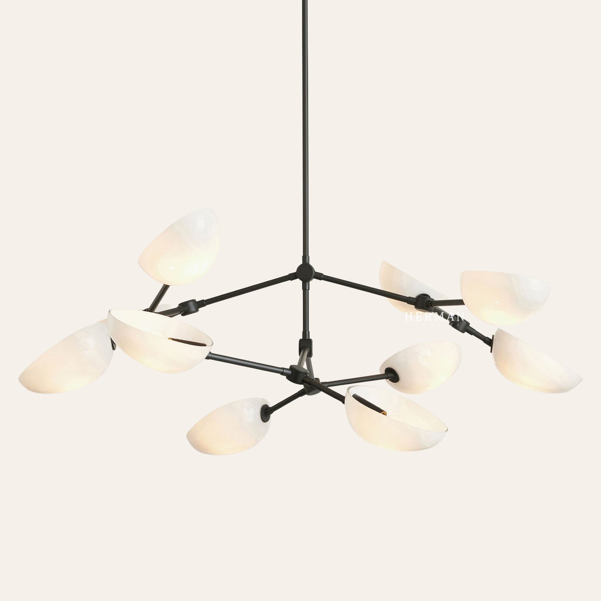 Argus glass Double Tier Chandelier 45" Width