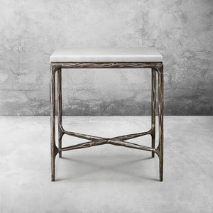 Thaddeus Marble Square Side Table 18" 22"