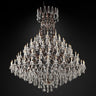 19th C. Rococo Iron & Crystal Round Chandelier 101"