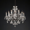 19th C. Rococo Iron & Crystal Round Chandelier 28"