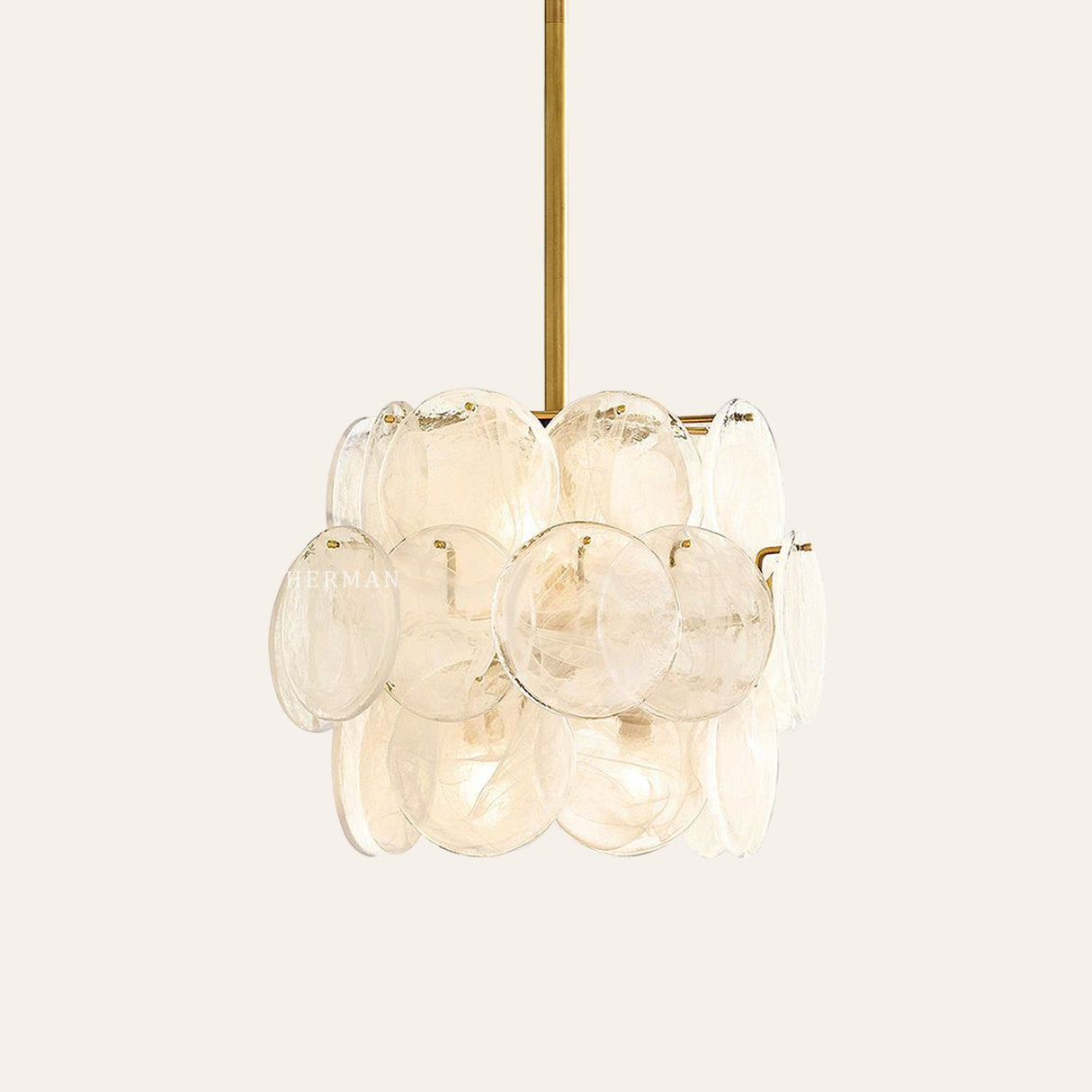 Riviera Glass Disc Pendant 16"