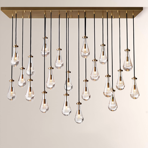 Raindrop Rectangular Chandelier 72"