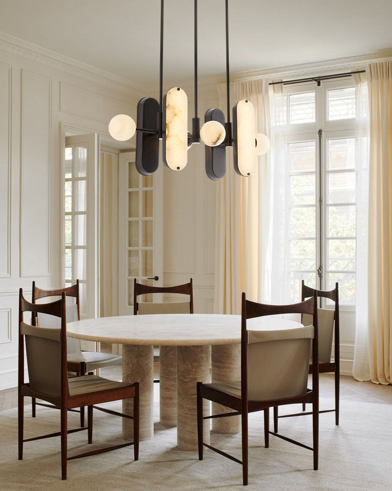 8-Light LED Alabaster Linear Pendant