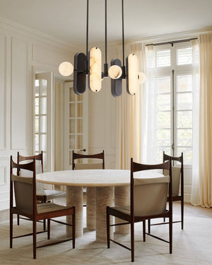 8-Light LED Alabaster Linear Pendant