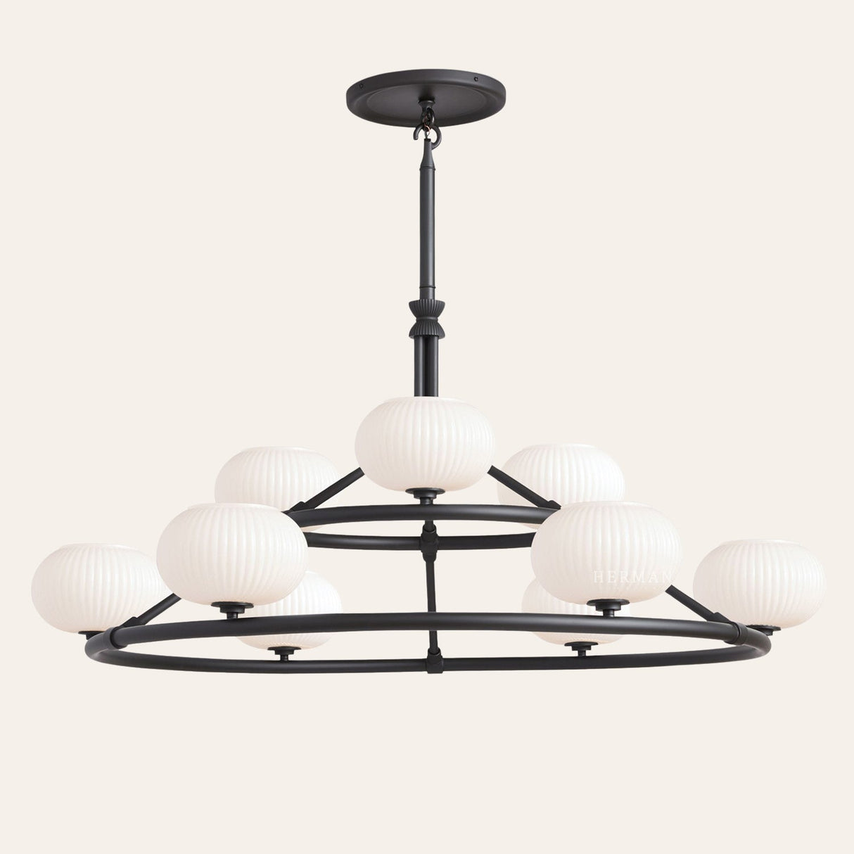 Enzo 48" Glass Double Tier Chandelier