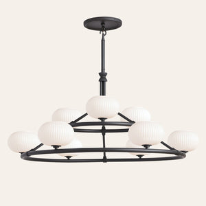 Enzo 48" Glass Double Tier Chandelier