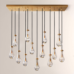 Raindrop Rectangular Chandelier 54"