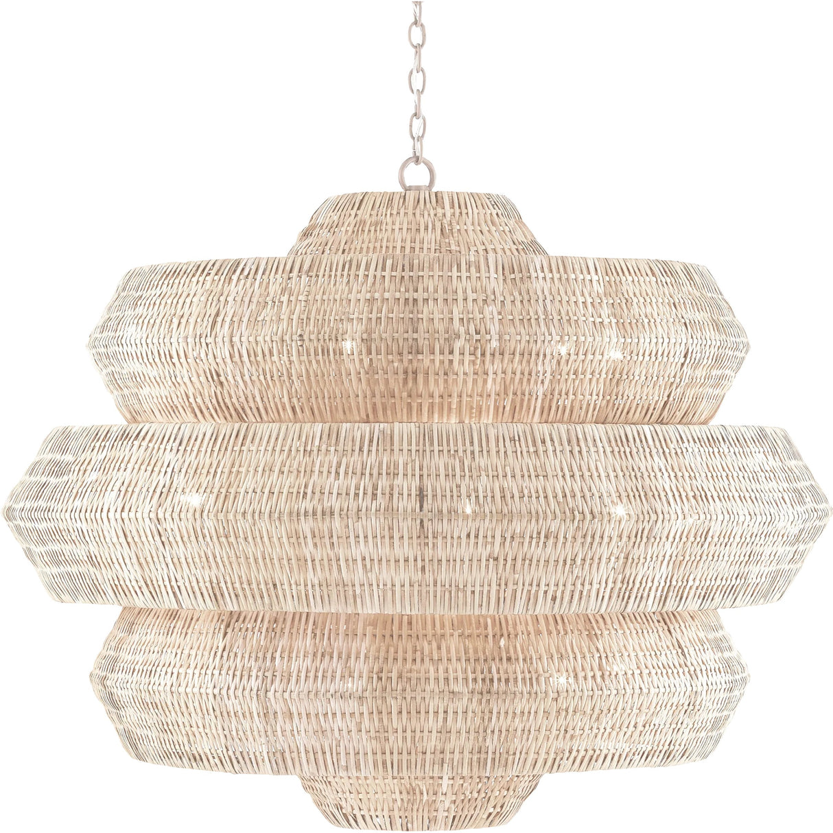 Antibes 3-Tiered Rattan Chandelier